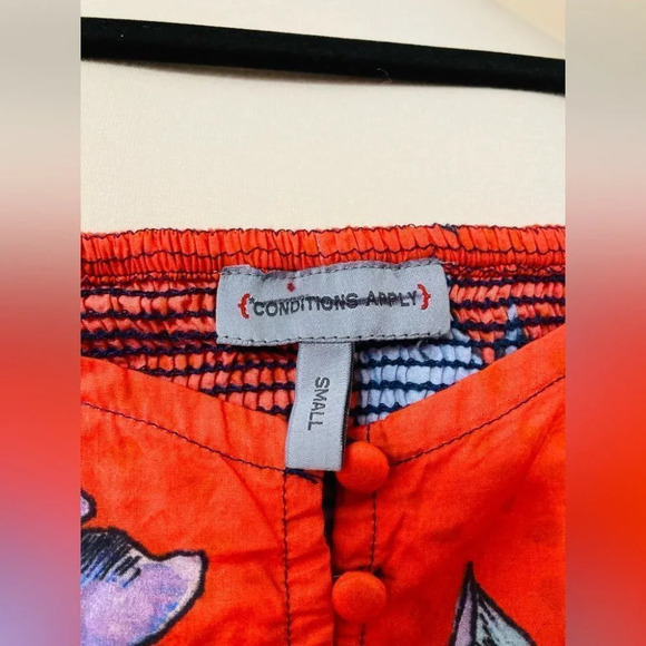 Anthropologie Conditions Apply Floral Puff-Sleeved Blouse Size Small NWOT - Picture 7 of 12